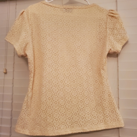 Cream Lace Blouse - L - Picture 3 of 4